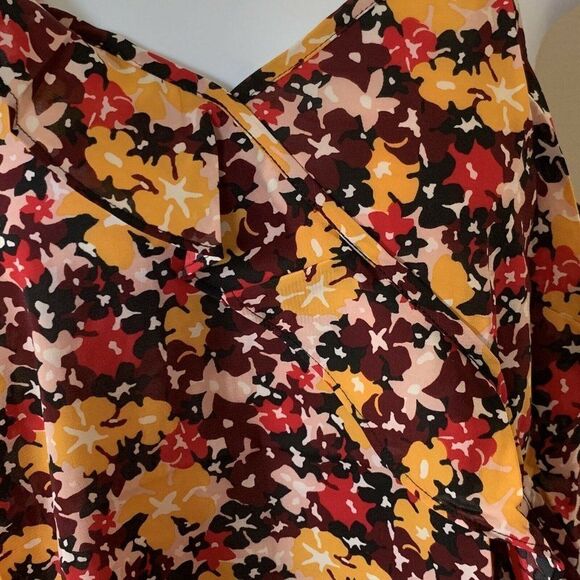 Womens Top Shirt Medium Du Jour Floral Ruffle - Picture 4 of 9